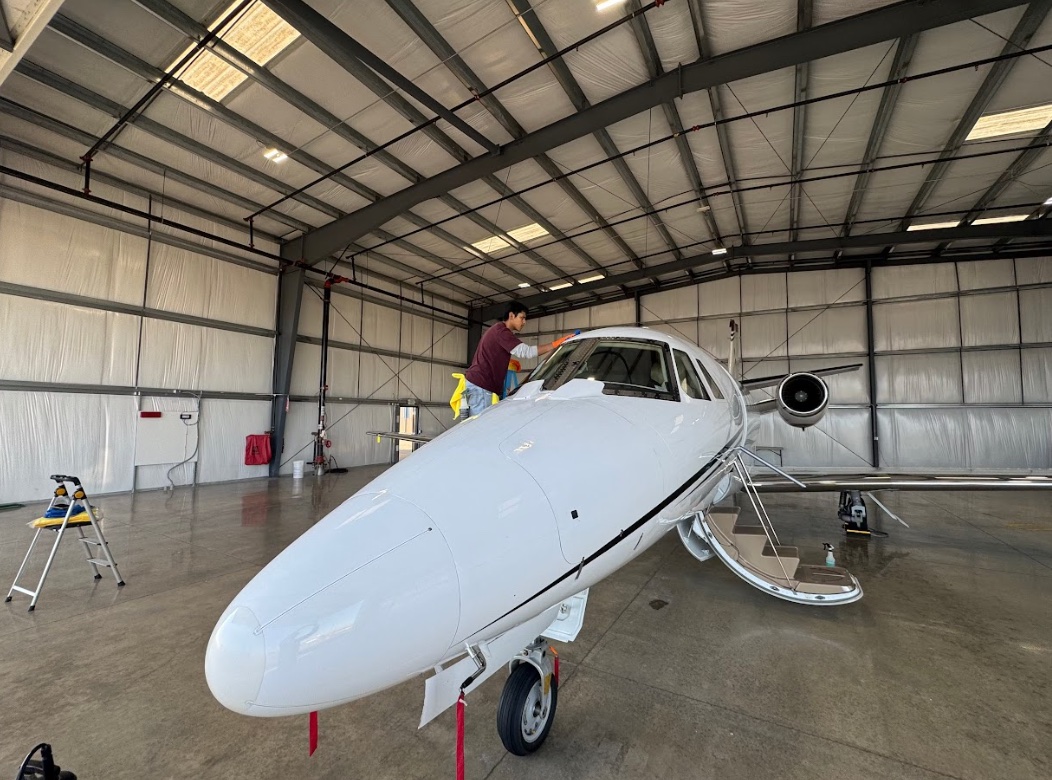 Aircraft exterior cleaning example