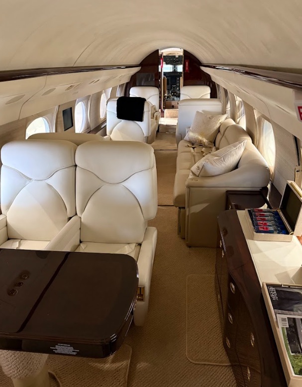 Private aircraft cabin interior detailing example